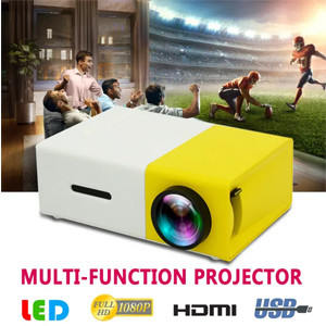 YG300 Portable Mini Projector 400 lumens Supports 1080P Audio HDMI USB Mini LED Projector Home Media Video Player US/EU/UK Plug (DS)