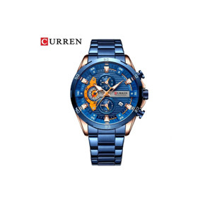 CURREN 8402 Wristwatch Stainless Steel Chronograph Watch (Blue)