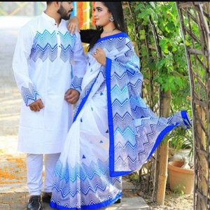 Dhupian Saree + Punjabi (Couple set)