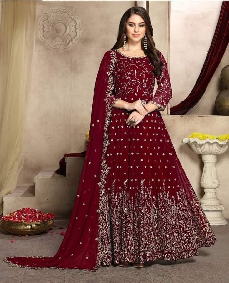 Georgette Embroidery Ladies Gown (Replica)
