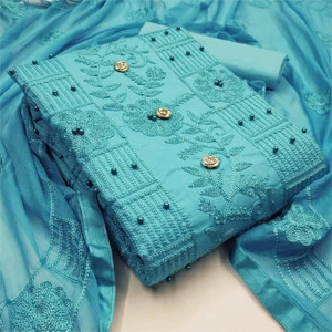 Shree Villa Women's Cotton Un-Stitched Chain Work Dress Material